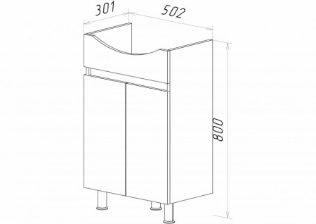 Тумба с раковиной Misty Элегия 55 белая УТ000008220 - 2