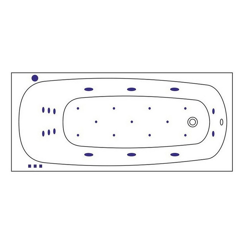 Ванна акриловая WHITECROSS Layla Ultra 180x80 с гидромассажем белый - золото 0102.180080.100.ULTRA.GL - 7