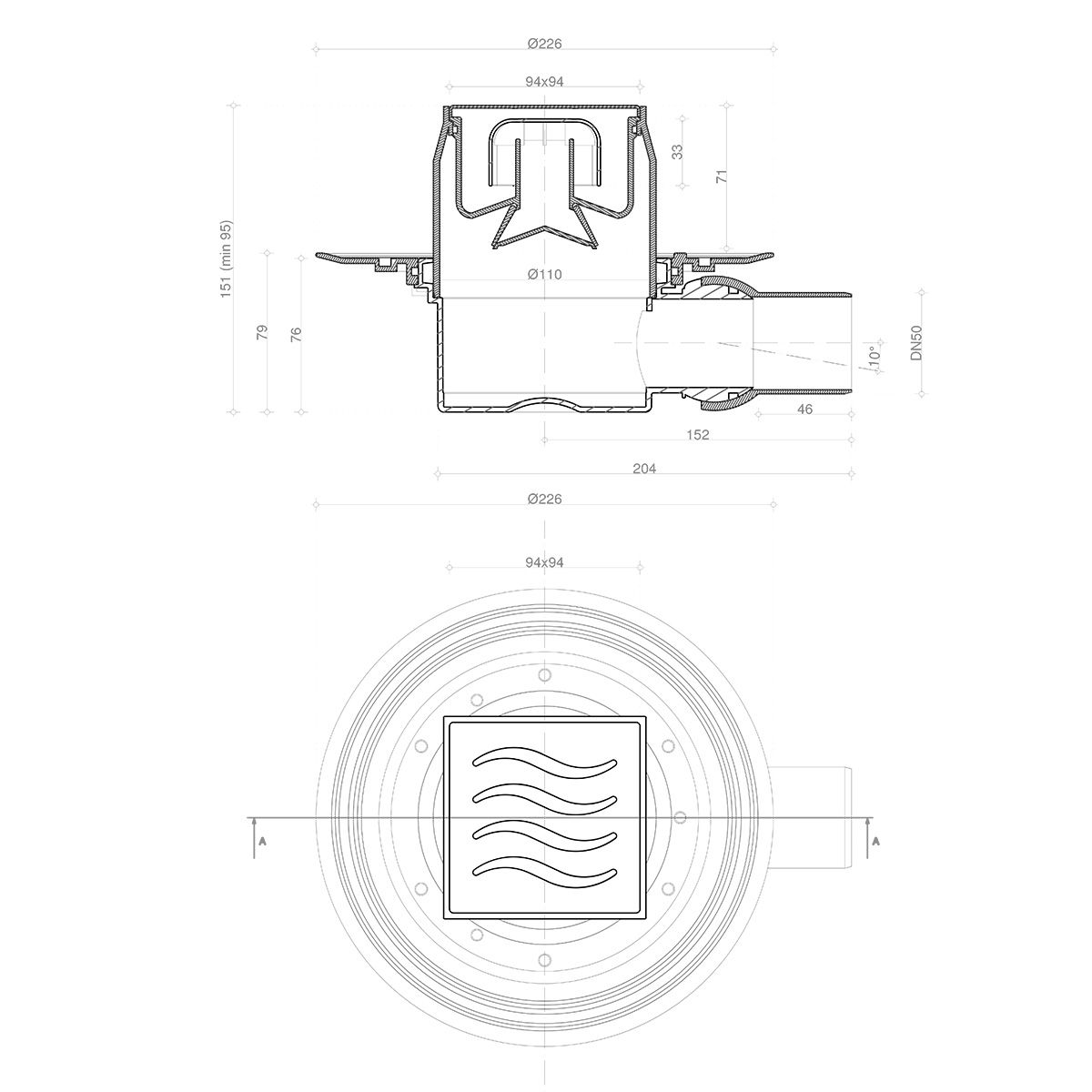 Душевой трап Pestan Confluo Standard Dry 1 13000015 - 1