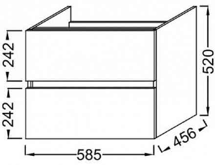 EB2381-E75 Tolbiac Тумба под раковину 60см, 2 ящика, цвет Дуб Давос натуральный - 1