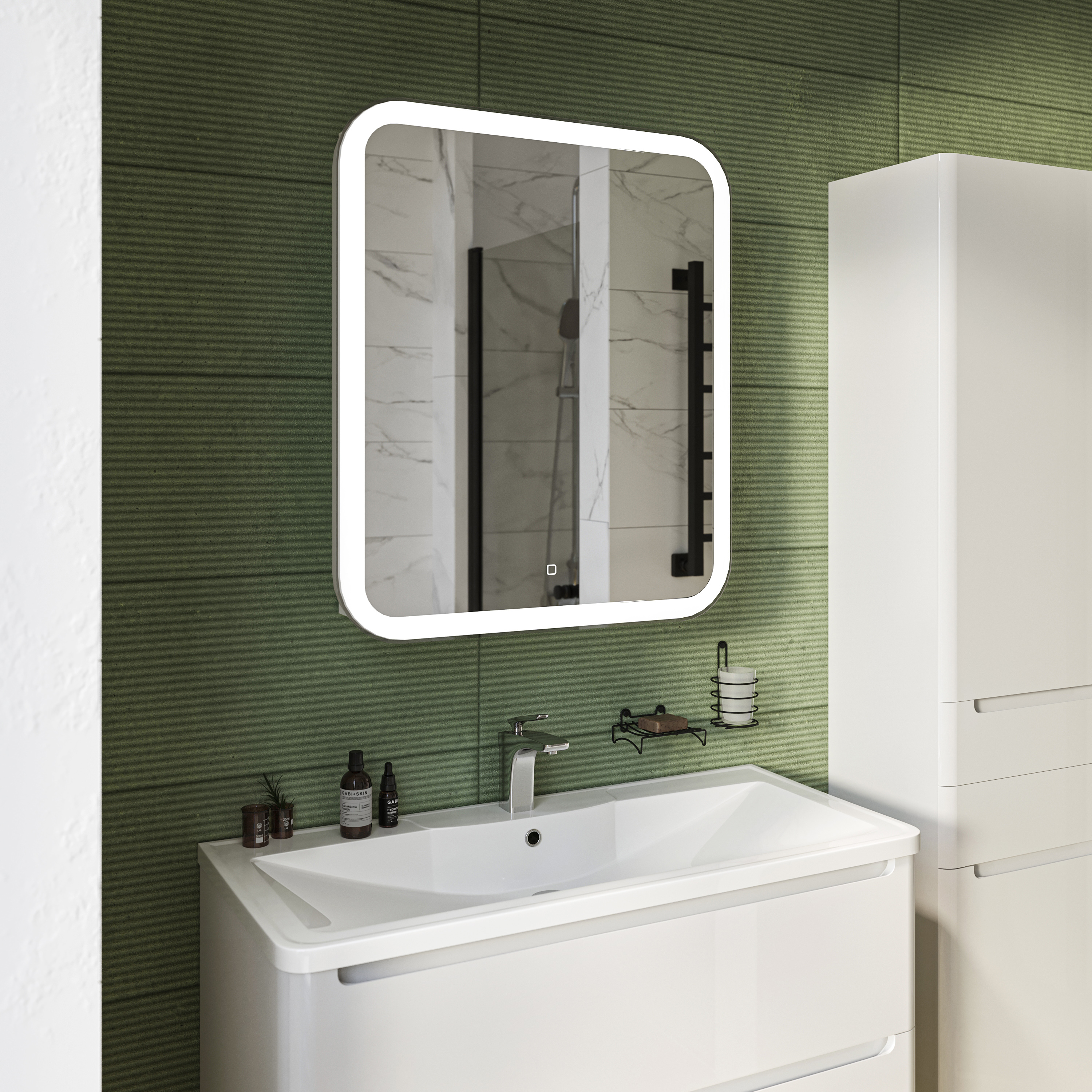 Тумба с раковиной STWORKI Монтре 100 белая 555337 - 3