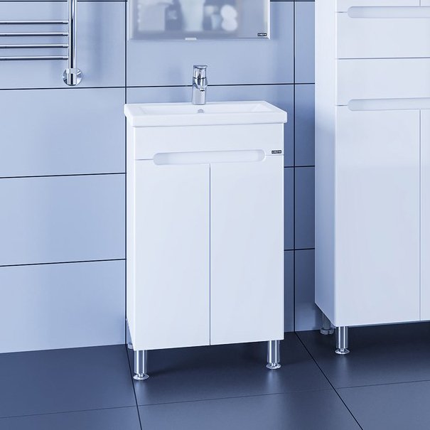 Тумба с раковиной напольная Санта Лондон 50 белый - 0