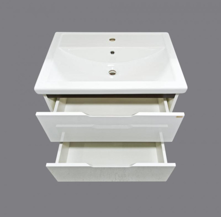 Тумба с раковиной Misty Лайм 70 белая с черным УТ000001175 - 1