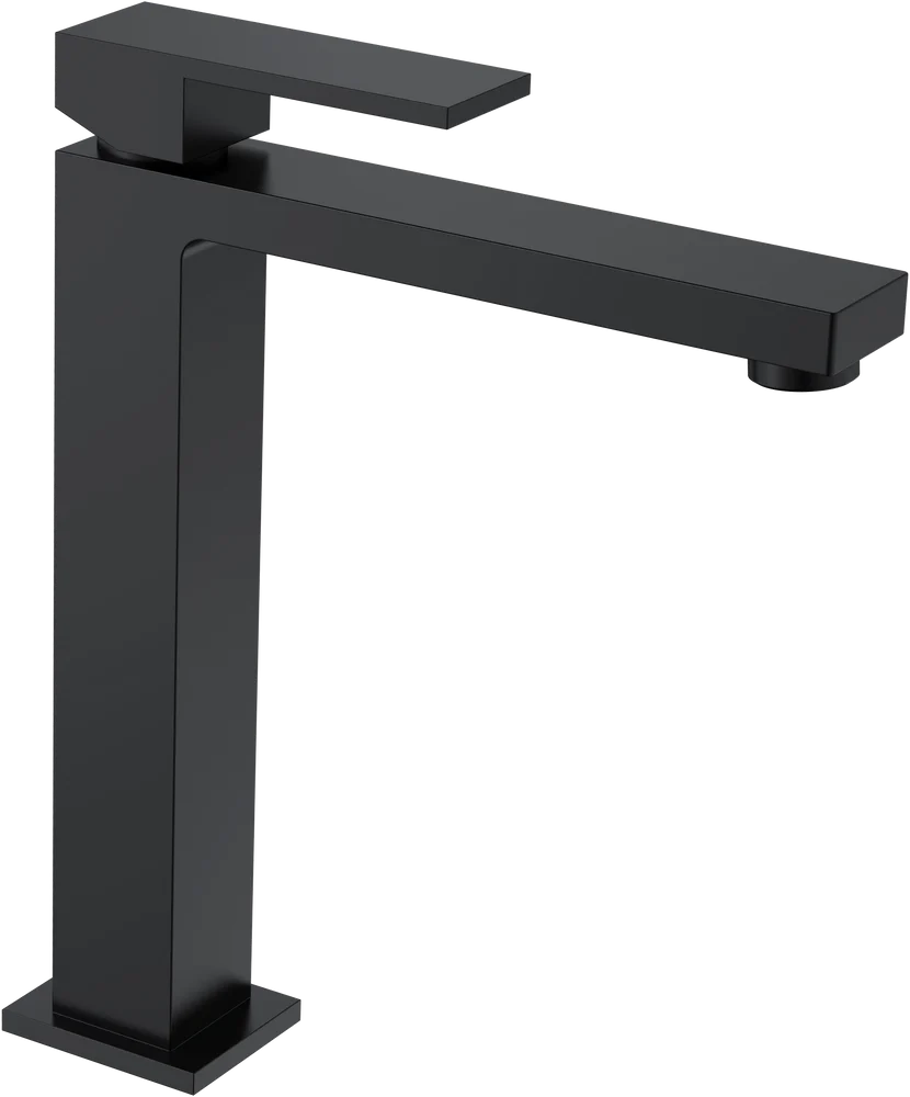 Смеситель для раковины Boheme Qubic черный матовый 472-B - 0