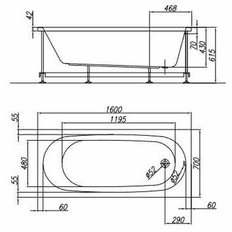 Ванна акриловая Kolpa San Tamia 160x70 белый 531300 - 2