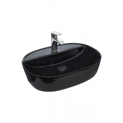 Раковина накладная Weltwasser WW ELBACH 2202 K509 50.5 черный - золото  10000004548 - 0