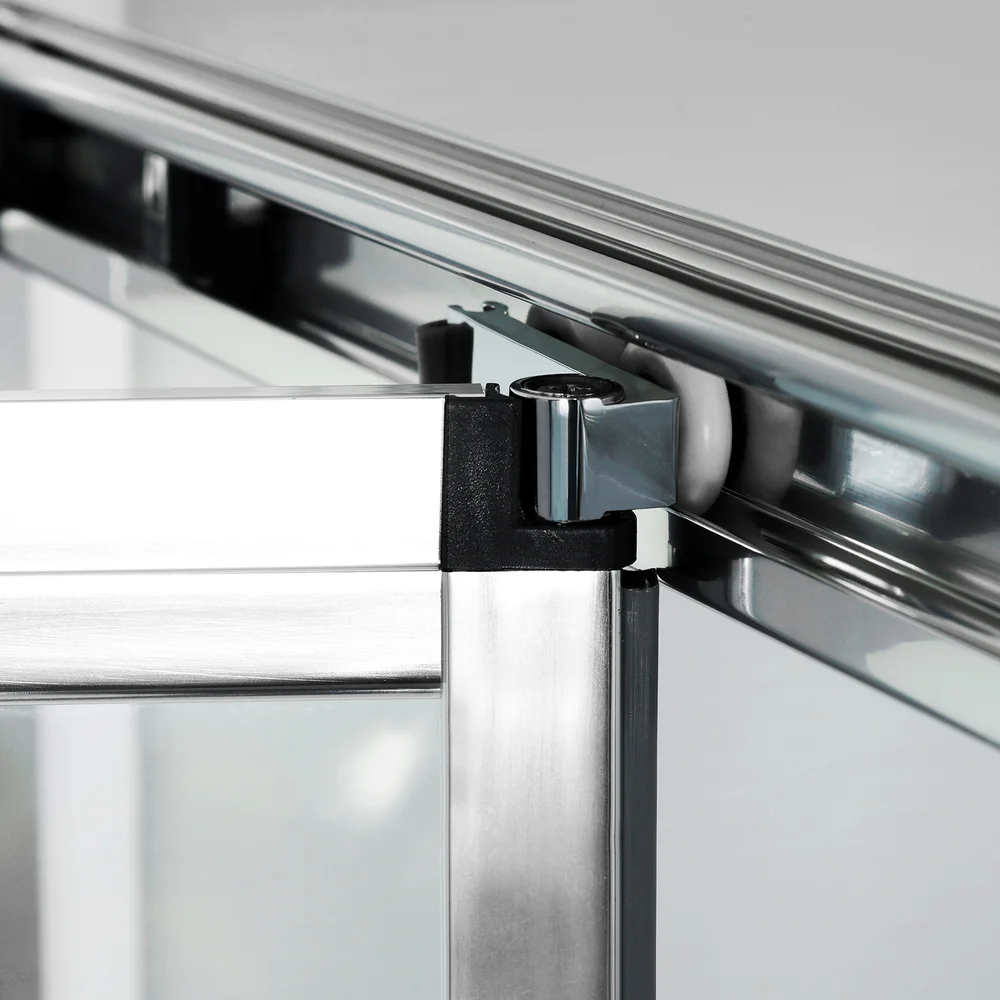 Душевая дверь в нишу Wasserkraft Weser 100х200 профиль хром стекло прозрачное 78F12 - 3