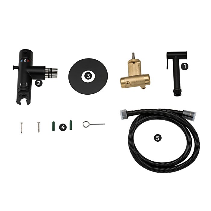 Термостатический смеситель с гигиеническим душем Gappo G7290-6 - 5