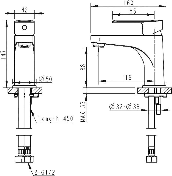 TF1191183CP-RUS Смеситель для раковины,без донного клапана, Louise (203132) - 3