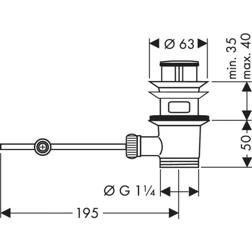 Донный клапан hansgrohe для раковины, хром 94139000 - 1