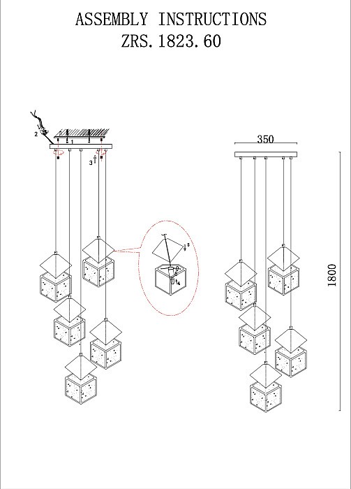 Подвесной светильник Zortes Ice Cube ZRS.1005.05 - 9