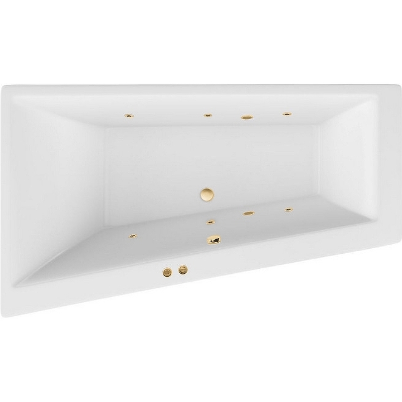Акриловая ванна Excellent Sfera Slim 170х100 левая белая золото с гидромассажем WAEX.SFL17S.SOFT.GL - 0