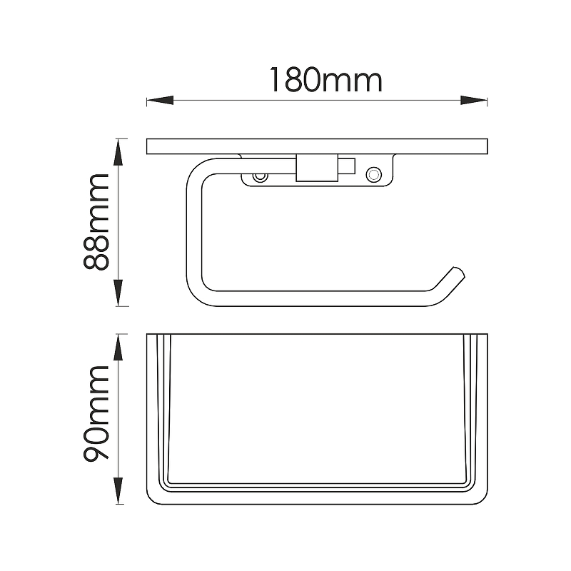 Держатель туалетной бумаги с полочкой WasserKRAFT золото матовый K-1625 - 1