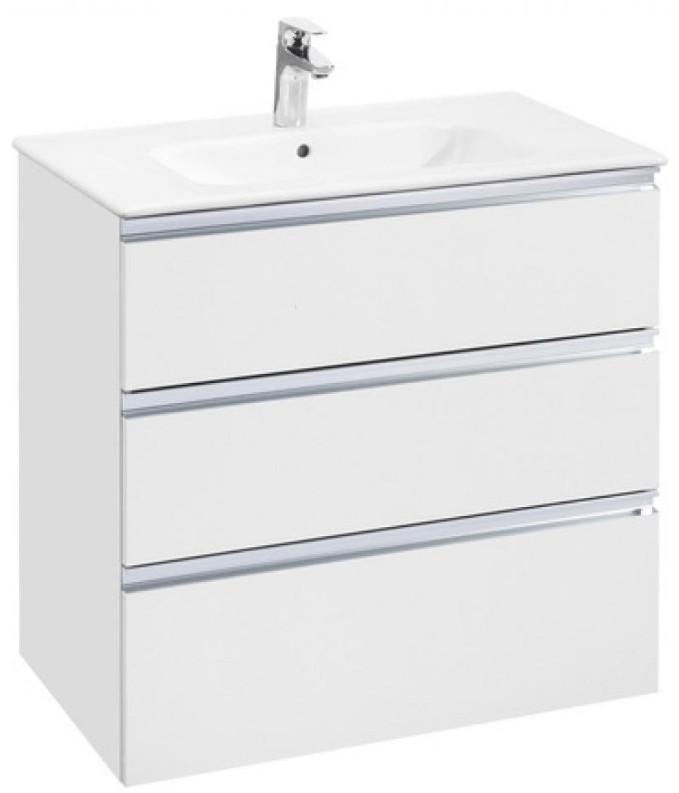 THE GAP Модуль д/раковины 800 мм, 3 ящика, белый глянец 857553806 - 0