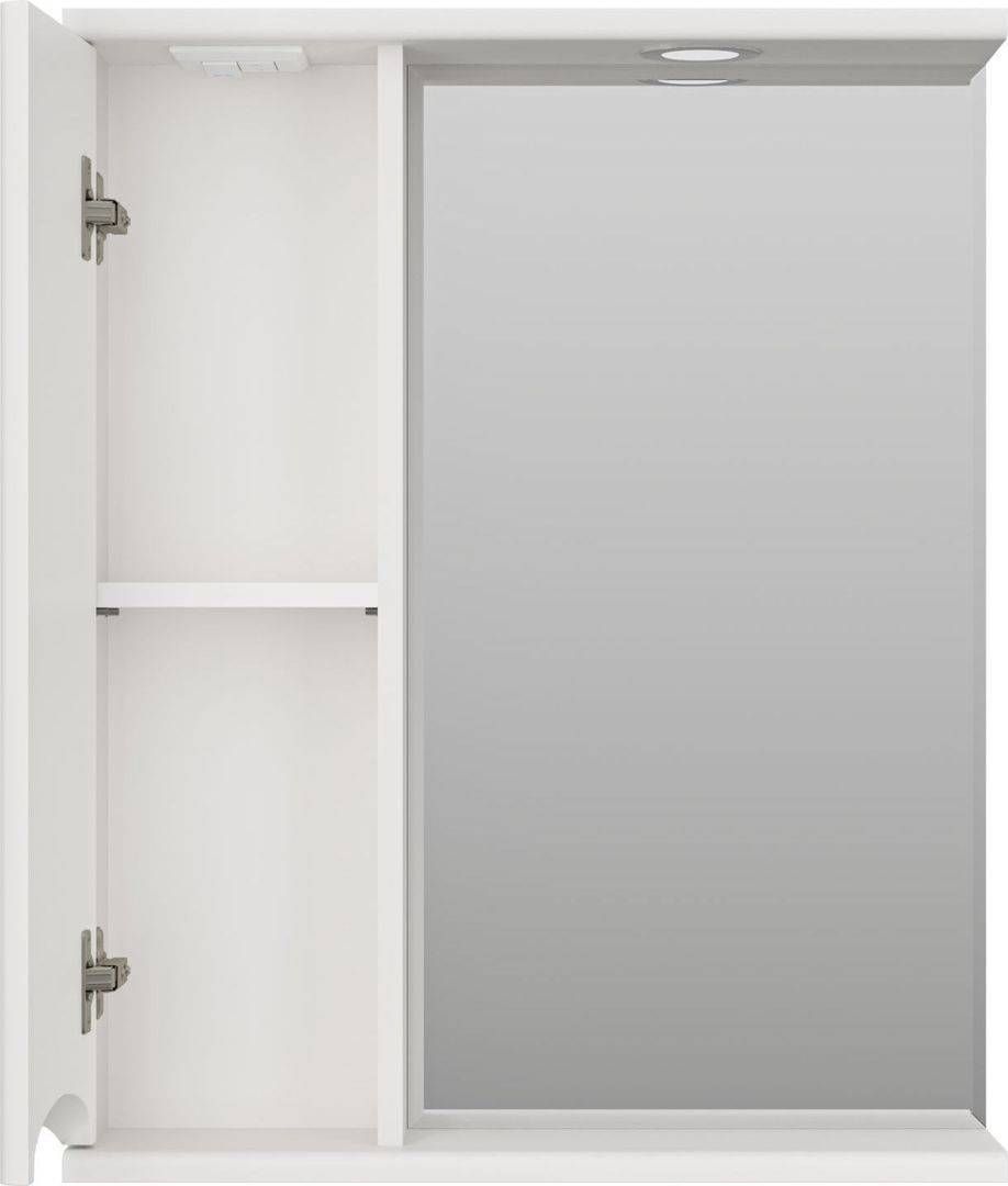 Зеркало-шкаф Misty Атлантик 60 L белый с подсветкой  П-Атл-4060-010Л - 2