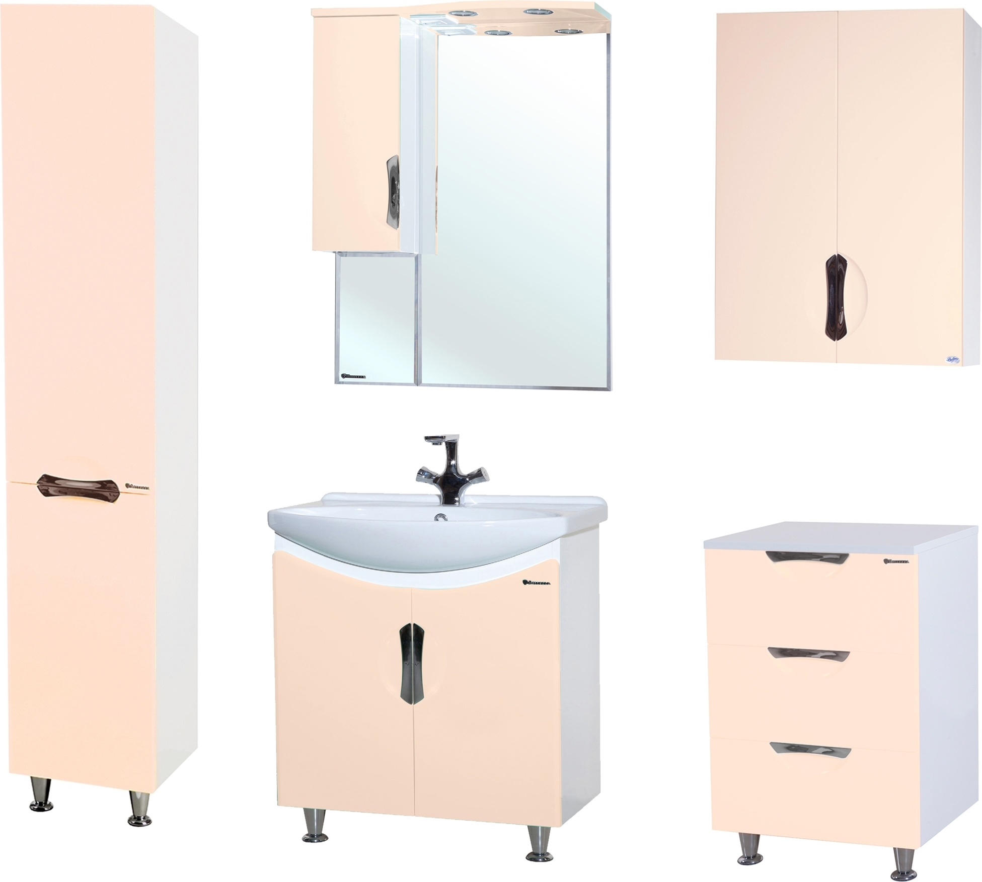 Тумба с раковиной Bellezza Лагуна 65 прямая бежевая - 2