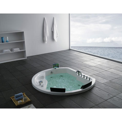 Акриловая ванна Gemy 185х162 белая с гидромассажем G9053 O - 1