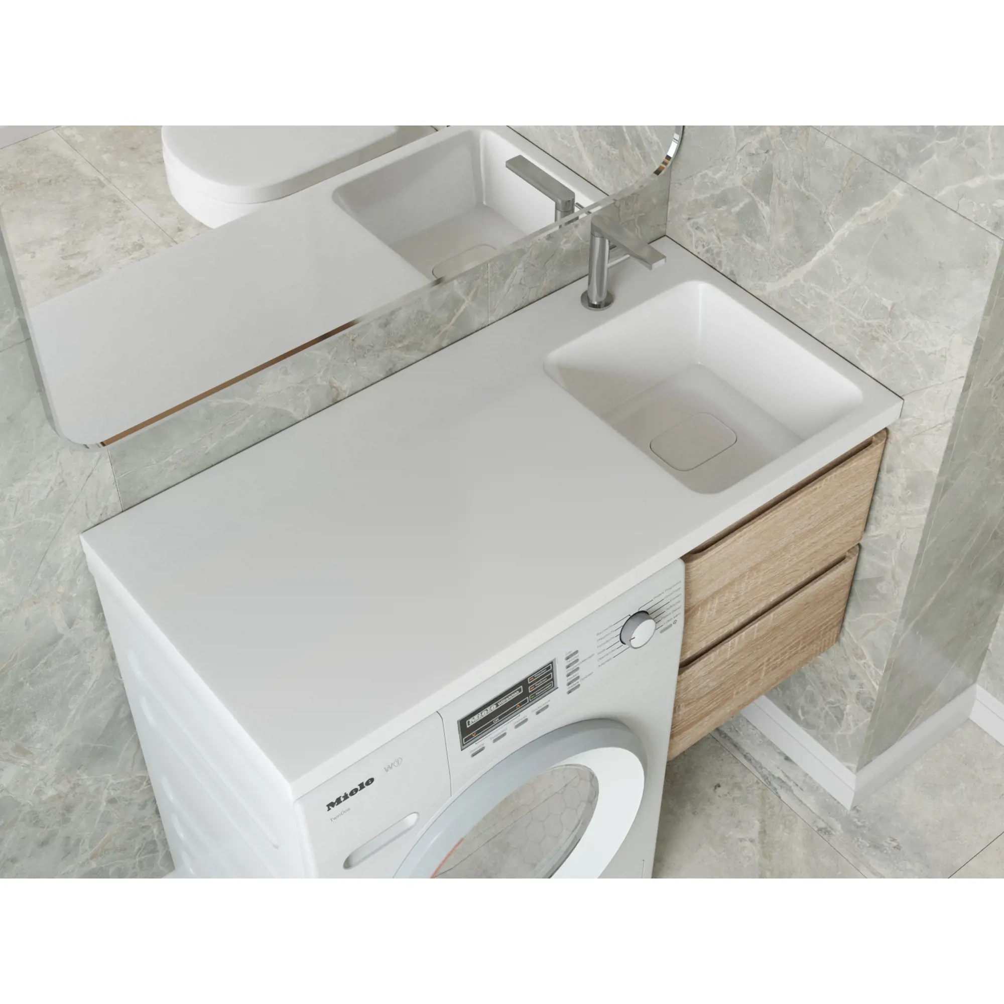 Раковина Stella Polar Kamilla 100 R на стиральную машину белый 4627173210560 - 3