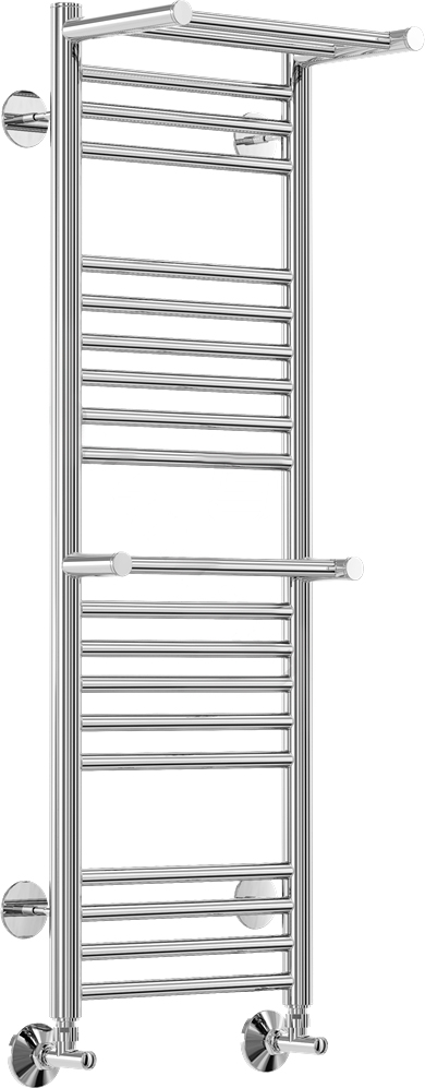Полотенцесушитель водяной Terminus Аврора П20 300*1010 c полкой, с полотенцедержателем 4660059582146 - 1