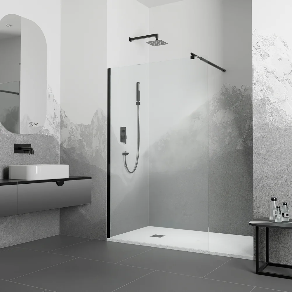 Душевая перегородка RGW Walk In WA-002B 60х195 профиль черный стекло прозрачное 35100206-14 - 1