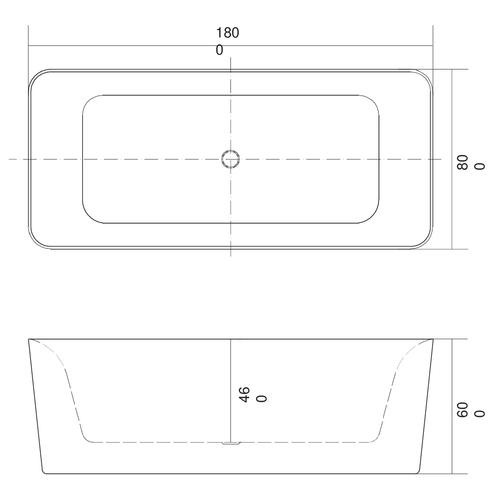 Акриловая ванна Aquatek Квадро 180х80 белый с ножками и сливом-переливом  AQ-K27880 - 2