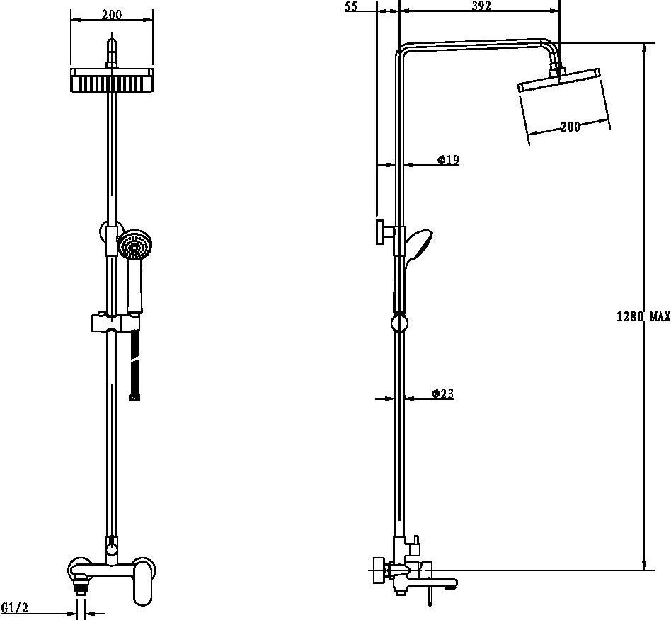 Душевая стойка Bravat Opal F6125183CP-A-RUS - 5