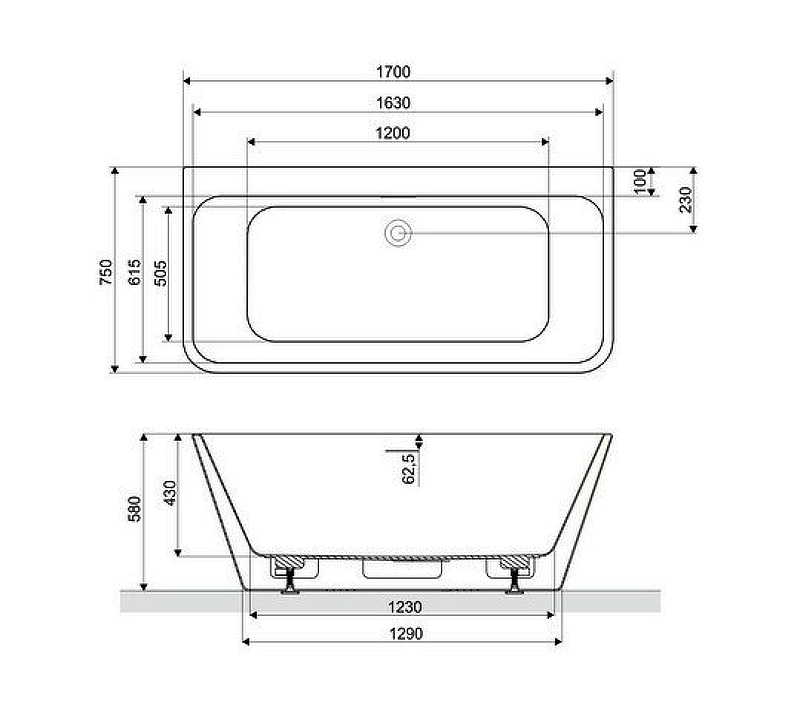 Акриловая ванна Excellent Lila 170х75 белая WAEX.LIL2.170.WHP - 2
