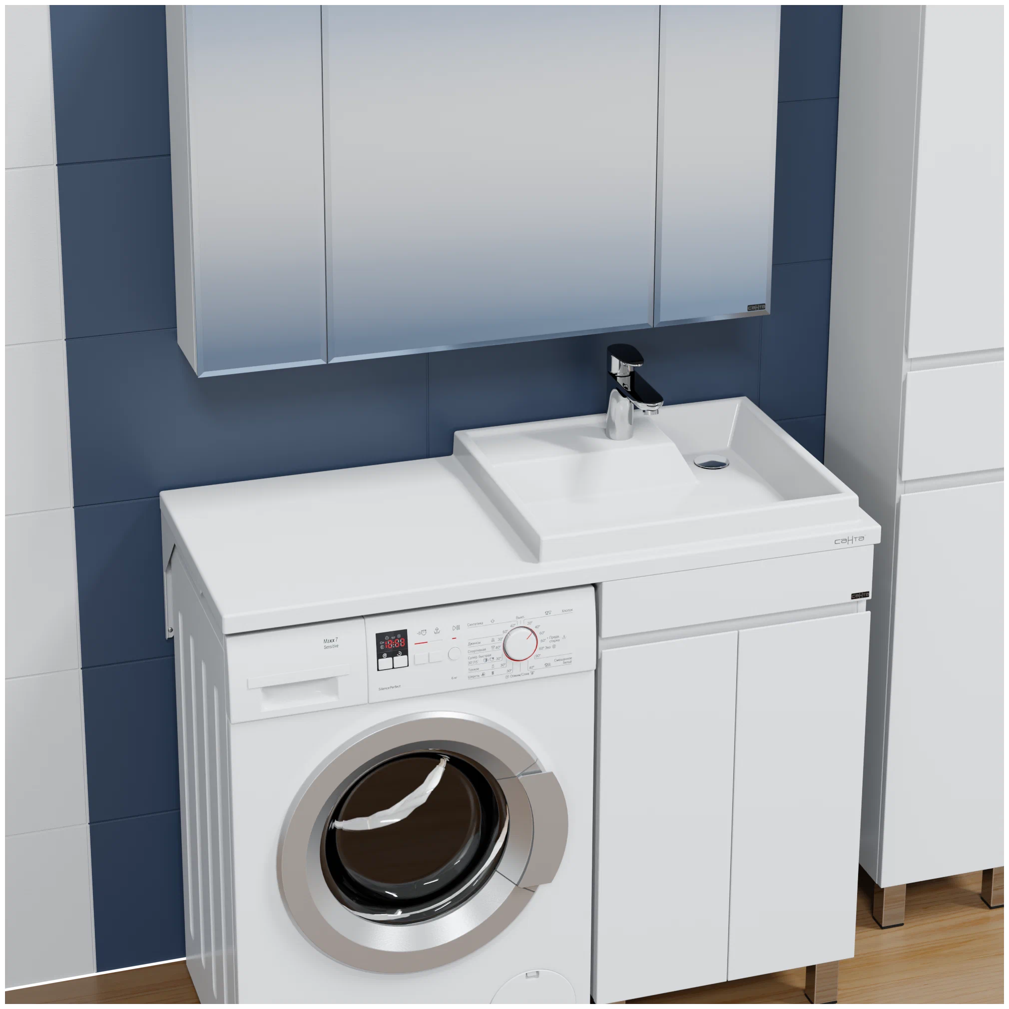 Раковина над стиральной машиной Санта Юпитер 110 R белый 900132 - 4