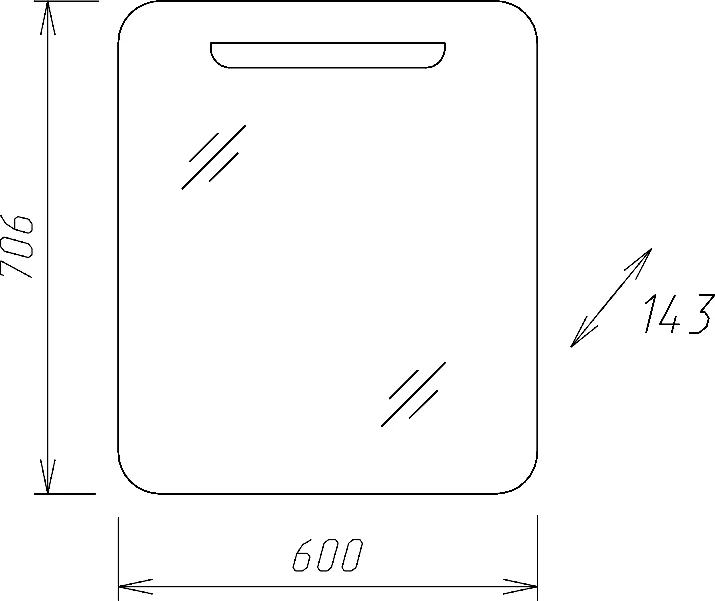 Зеркало-шкаф Onika Неаполь 60 R с подсветкой, белый  206064 - 3