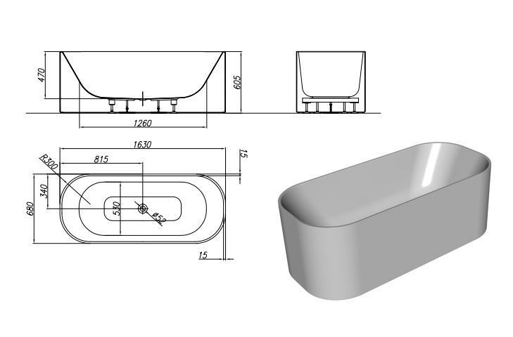 Ванна акриловая Kolpa-san Pandora FS 163х68 белый 593420 - 5