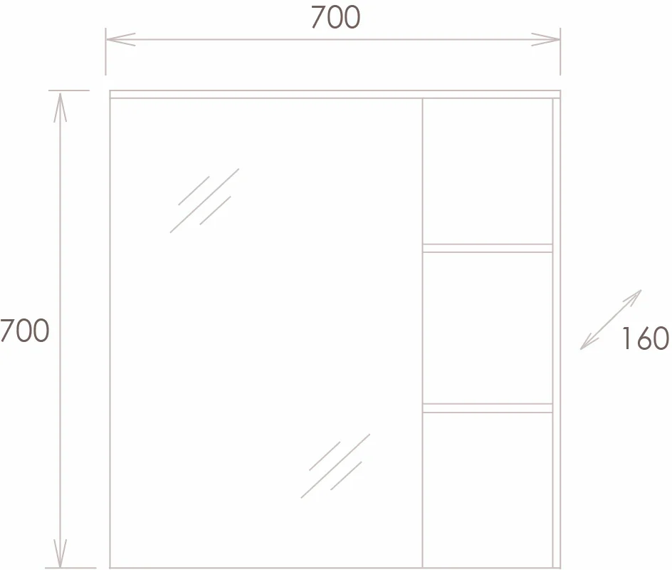 Зеркало-шкаф Onika Легран 70 дуб галифакс  207036 - 6