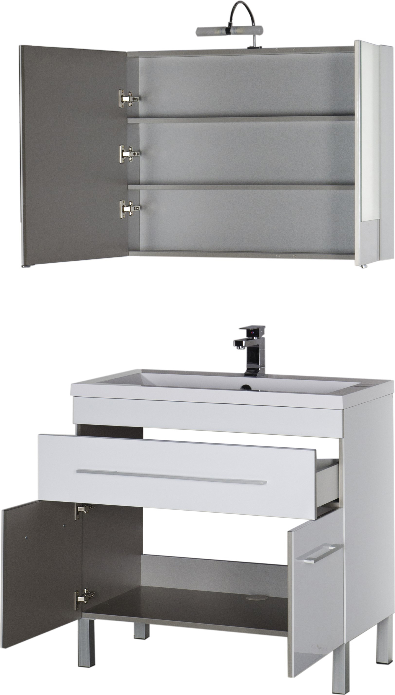 Зеркало-шкаф Aquanet Верона 90 белый 172339 - 30