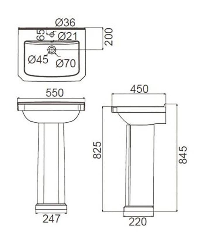 Подвесная раковина Creo ceramique Orleans  OR3000+OR3010 - 1