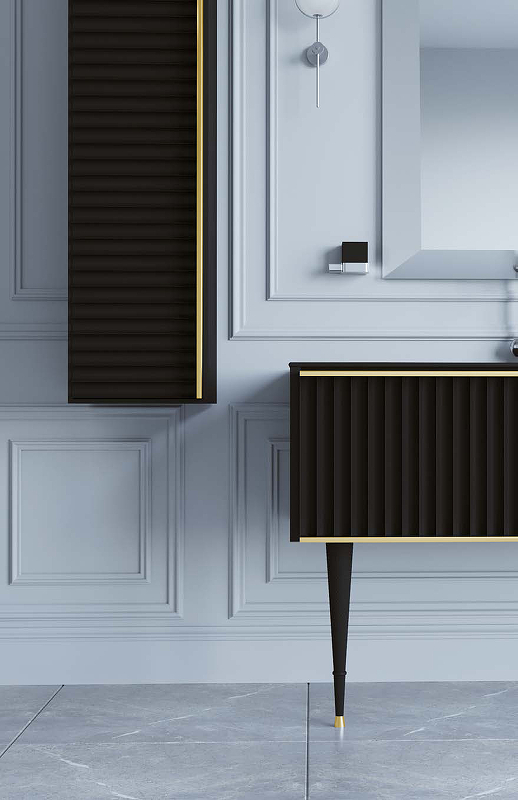 Шкаф - пенал Armadi Art Vallessi Avantgarde Canale 35 подвесной черный - золото 846-BG - 1