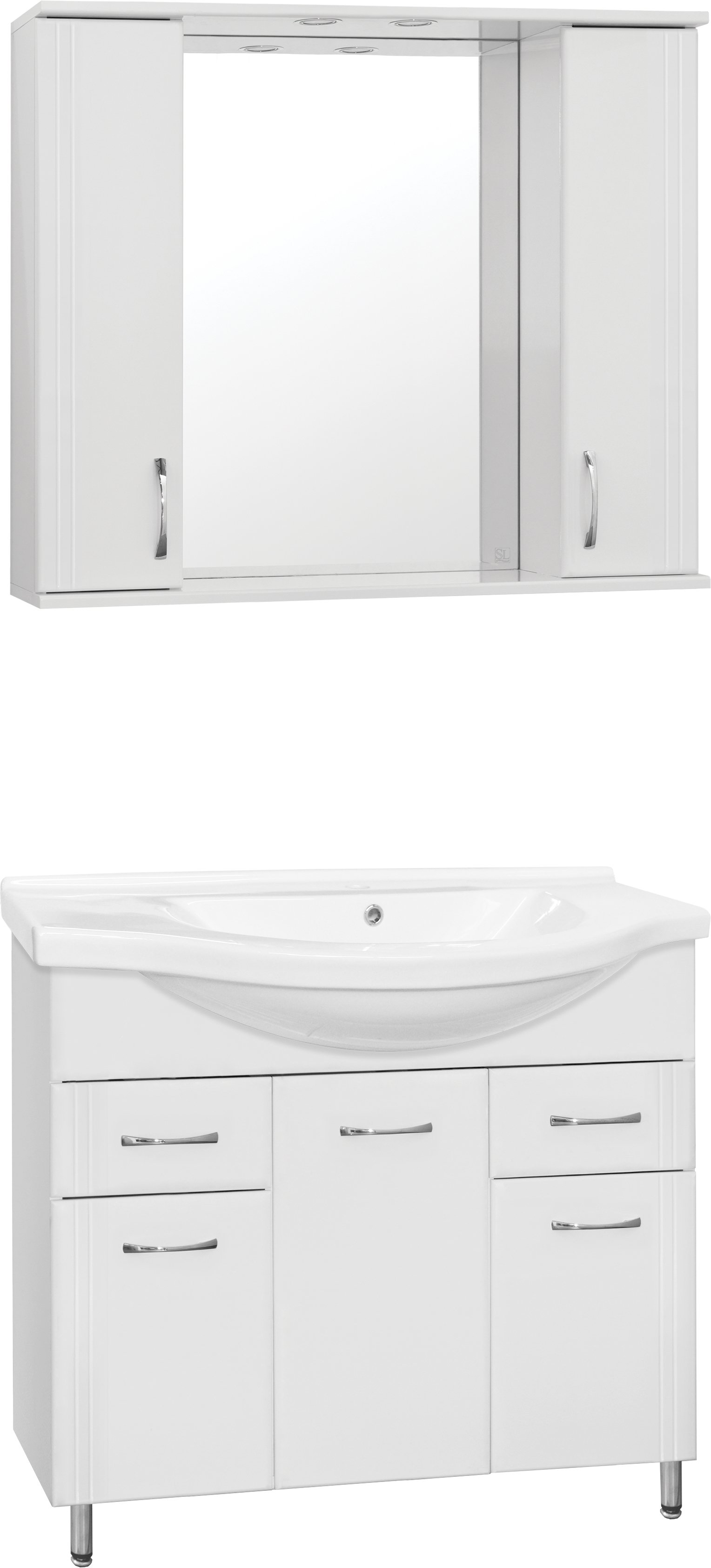 Тумба с раковиной Style Line Эко Стандарт №26 100 белая - 3