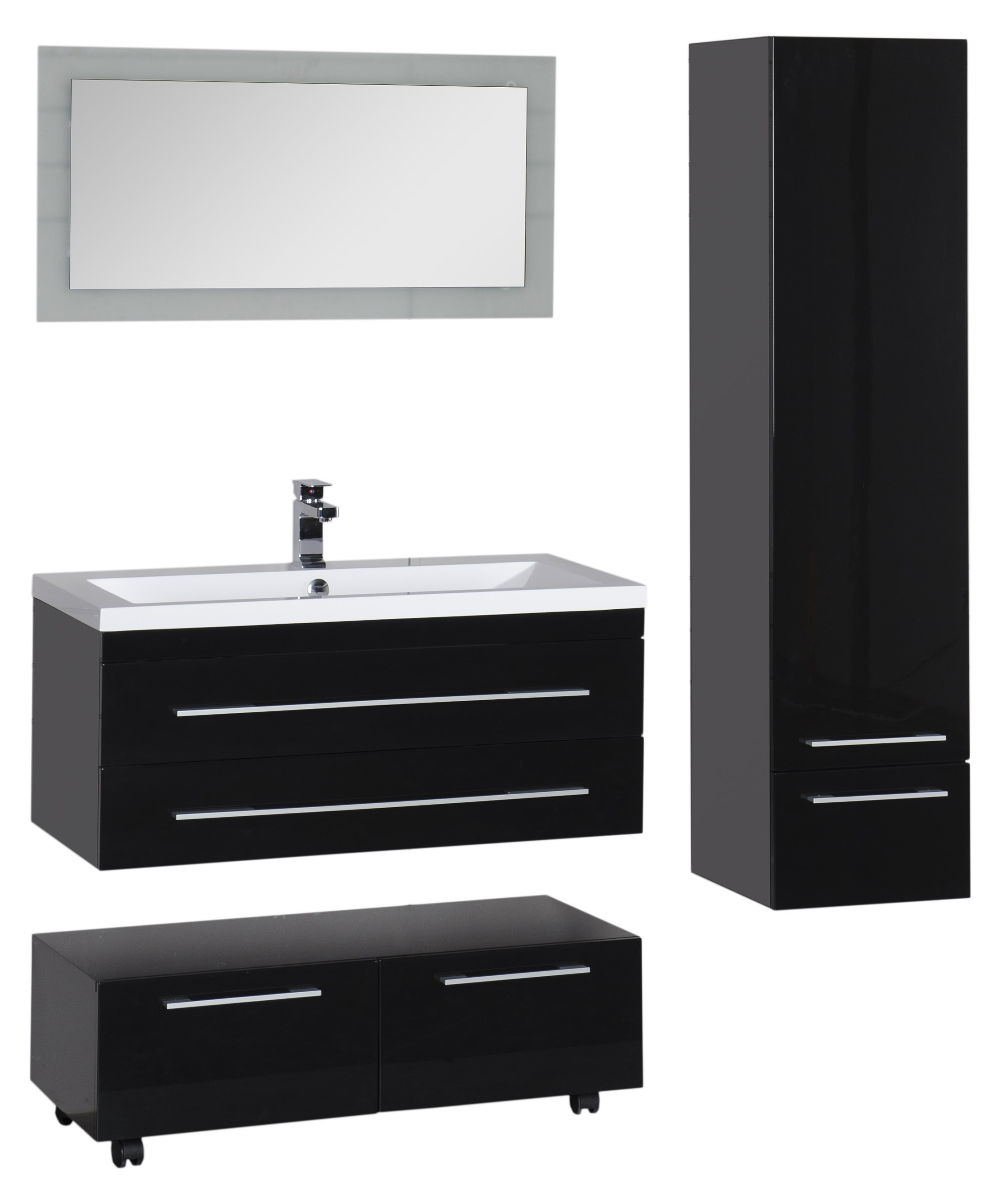 Тумба Aquanet Нота 100 подкатная, черная 170734 - 20