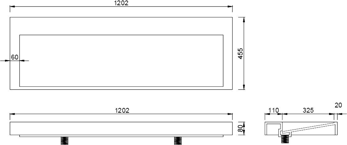 Раковина - столешница Armadi Art Flat Calacatta 120 белый 859-120 - 3