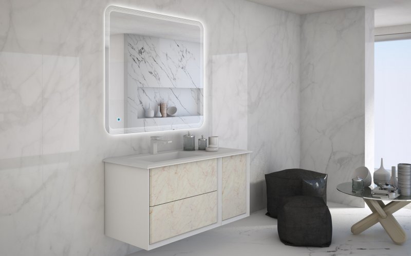 BELLAGIO Шкафчик подвесной совместимый с базой под раковину 54717 Bianco opaco  35x46x48 - 8