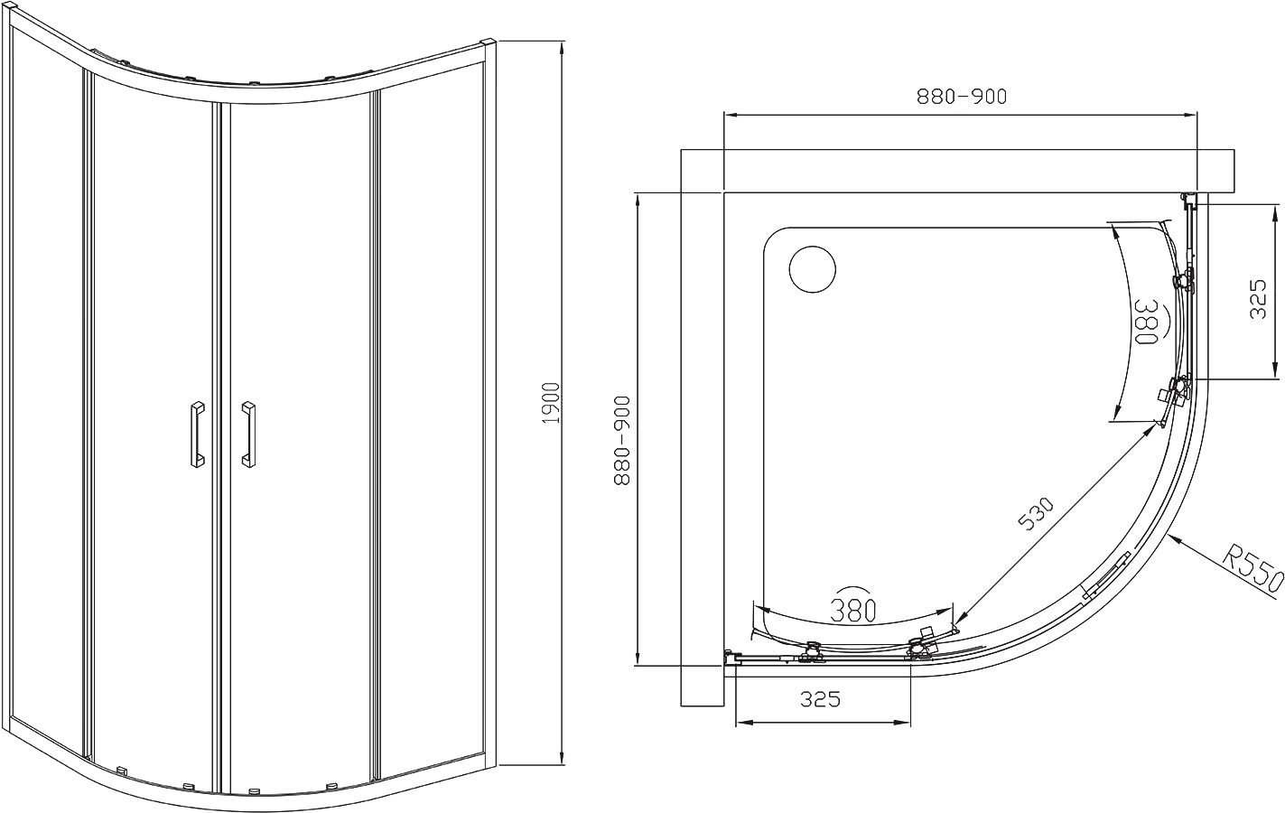 Душевой уголок Vincea Alpha VSQ-3AL900CL 90x90, профиль хром, стекло прозрачное - 8
