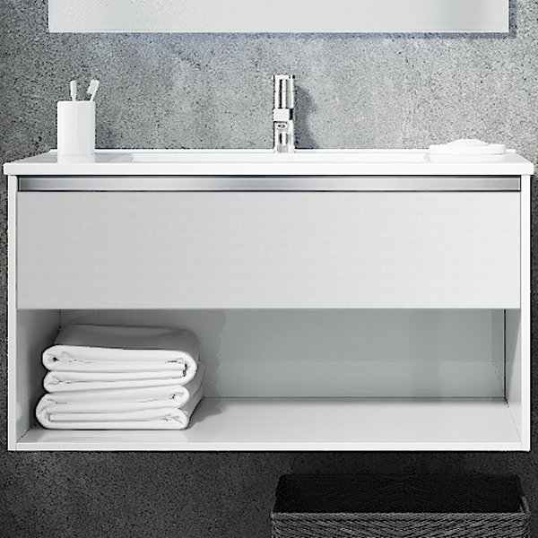 Тумба с раковиной Sanvit Контур 70 белый глянец - 0