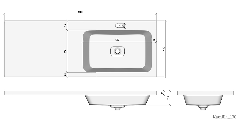 Раковина Stella Polar Kamilla 130 R на стиральную машину белый 4627173210584 - 4