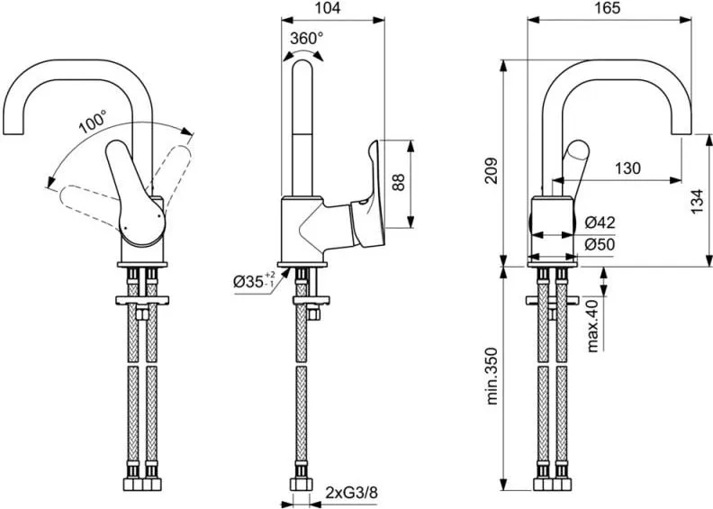 Смеситель для раковины Ideal Standard Alpha хром BC650AA - 1