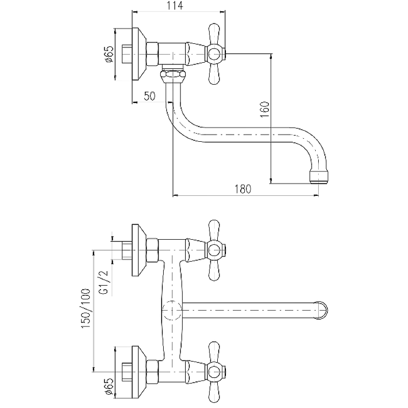 Смеситель для кухни Rav Slezak Morava retro белый - бронза MK101.5/21BSM - 1