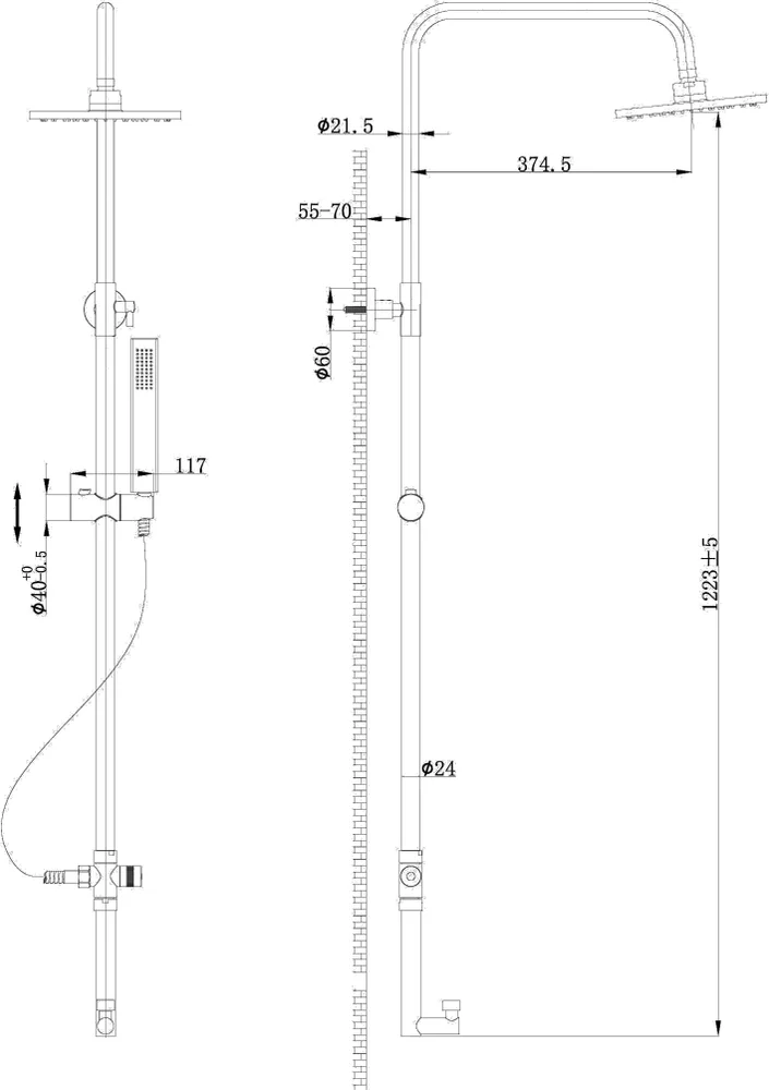 Душевая система BelBagno Trula хром  TRU-COLD-U-CRM - 1