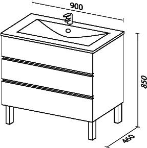 Комплект мебели Sanvit Кубэ-3 90 белый глянец - 4