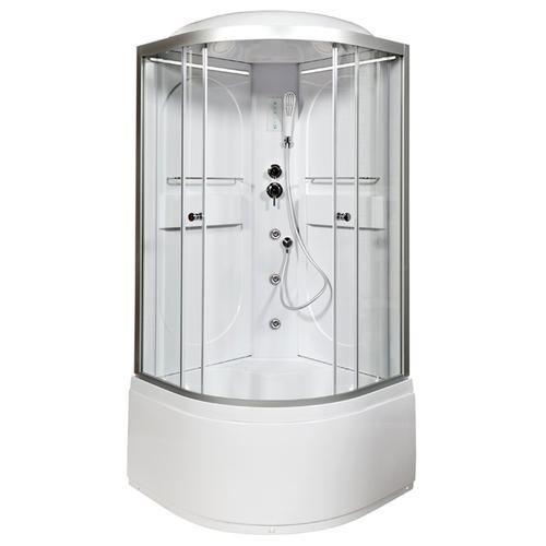 Душевая кабина Deto L 90х90 с гидромассажем, хром  L690LED+GM - 0