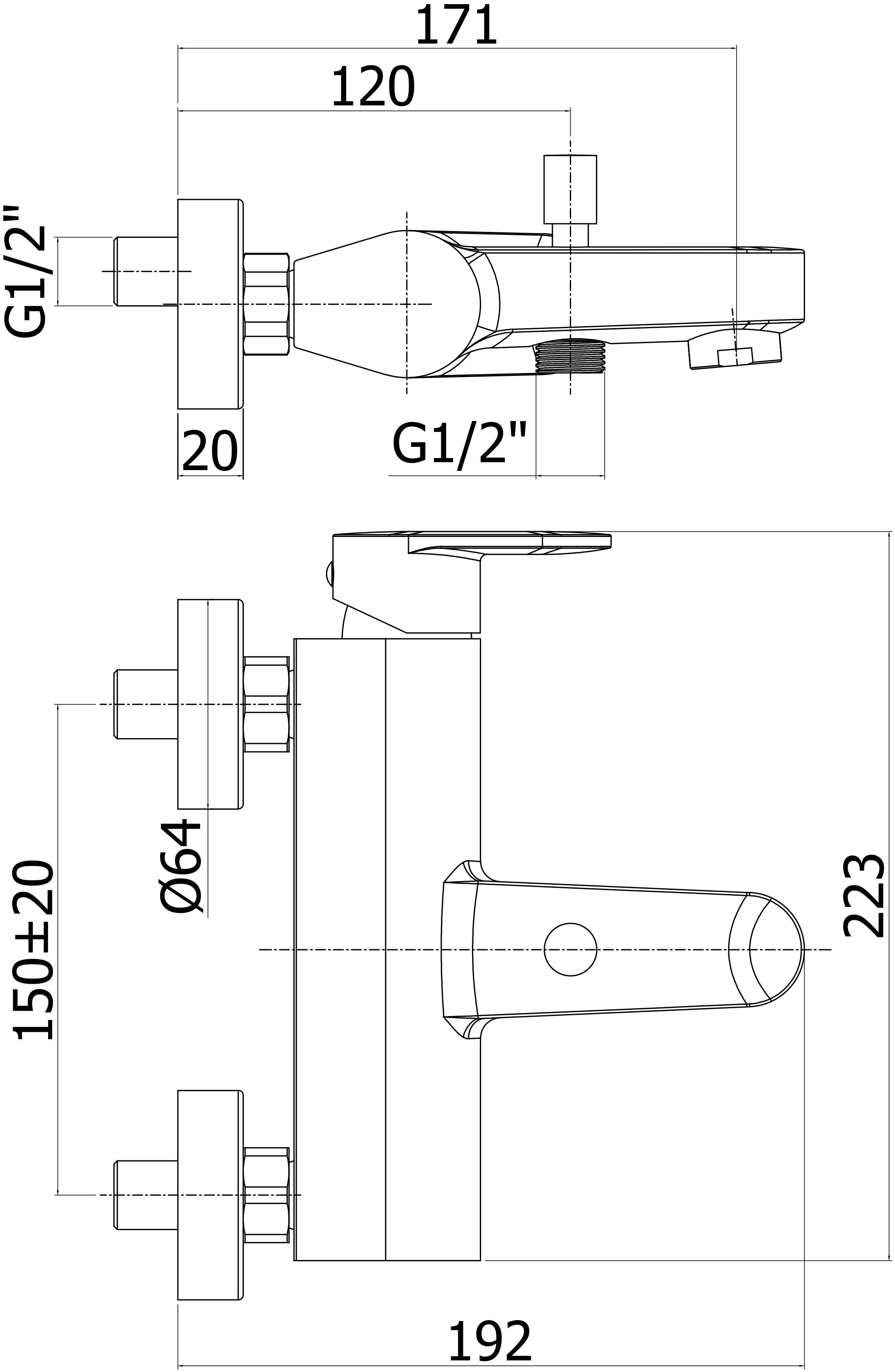 Смеситель Paffoni Candy CA022CR для ванны - 1