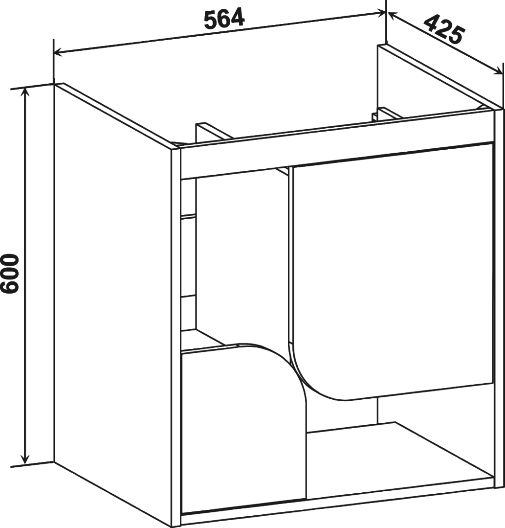 Тумба с раковиной DIWO Самара 60 дуб скандинавский 462073 - 6