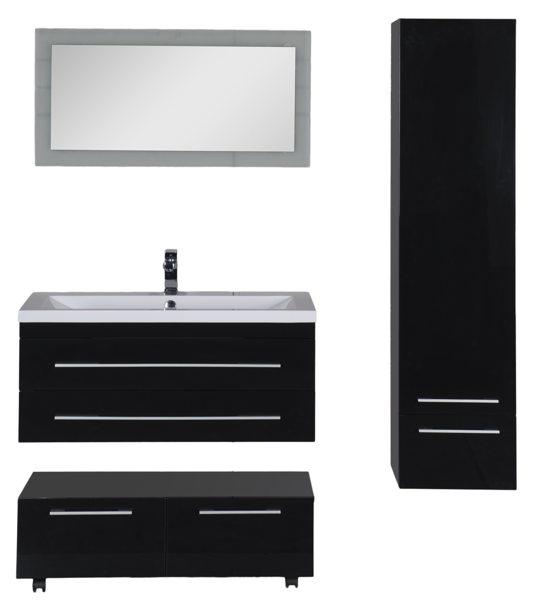 Тумба Aquanet Нота 100 подкатная, черная 170734 - 24