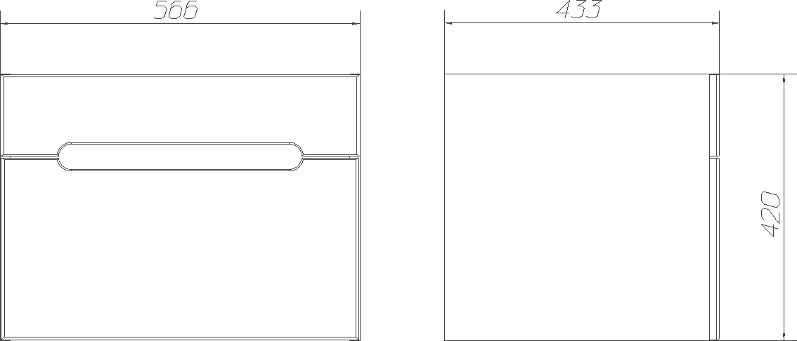 Тумба с раковиной DIWO Коломна 60, подвесная с накладной раковиной, белая, МДФ 462635 - 8
